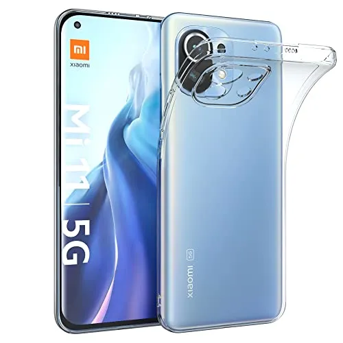 EAZY CASE Hülle kompatibel mit Xiaomi Mi 11 / Mi 11 5G Schutzhülle Silikon, Ultra dünn, Slimcover, Handyhülle, Silikonhülle, Backcover, Durchsichtig, Klar Transparent