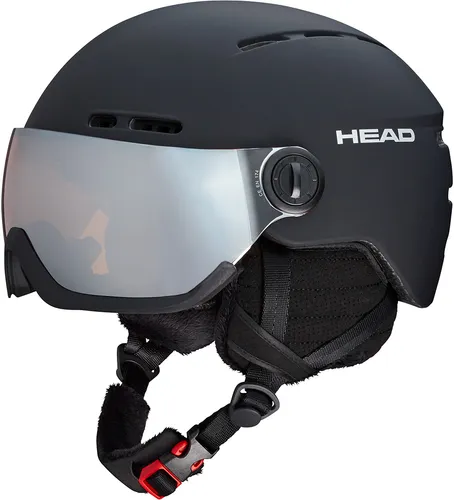 HEAD KNIGHT Helm 2025 black - XS/S - Skihelme & Snowboardhelme mit auswechselbarem Visier, ideal für Brillenträger. Perfekter Schutz und hervorragende Belüftung für ein angenehmes Kopfklima bei jedem Wetter.