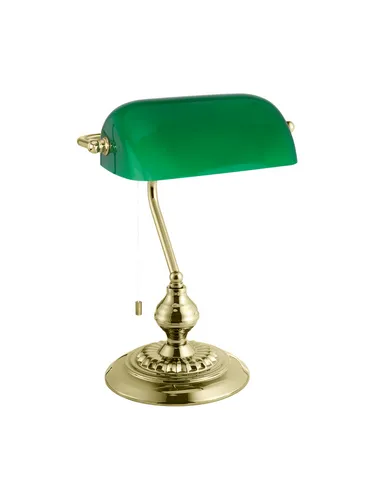 Bürolampe 1-flammig H 39 cm Bankerlampe in gold von EGLO