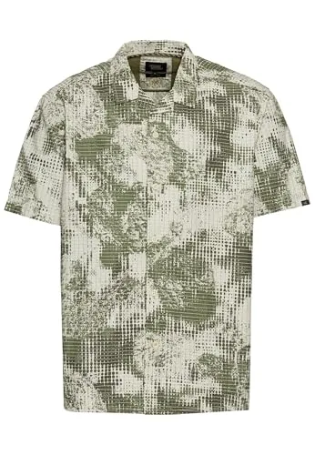 camel active Herren Kurzarm Hemd aus Baumwolle Khaki, Menswear-XXL - T-Shirts für Herren, leichtes Kurzarmhemd aus 100% Baumwolle mit Mesh-Einsatz für optimalen Tragekomfort.