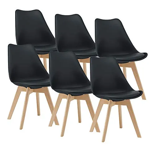 en.casa Esszimmerstuhl »Fläten« 6er Set - Stilvolle Küchenstühle aus Kunstleder, gepolstert für hohen Komfort. Das 6er Set bietet eine attraktive und praktische Lösung für Ihr Esszimmer.