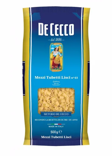 Pasta De Cecco 100% Italienisch Mezzi Tubetti Lisci n. 63 Nudeln 500g