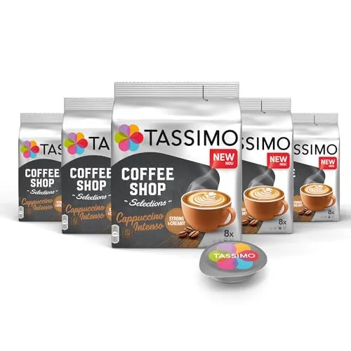 Tassimo Kapseln Coffee Shop Selection Cappuccino Intenso, 5 x 8 Pads, 40 Kaffeekapseln