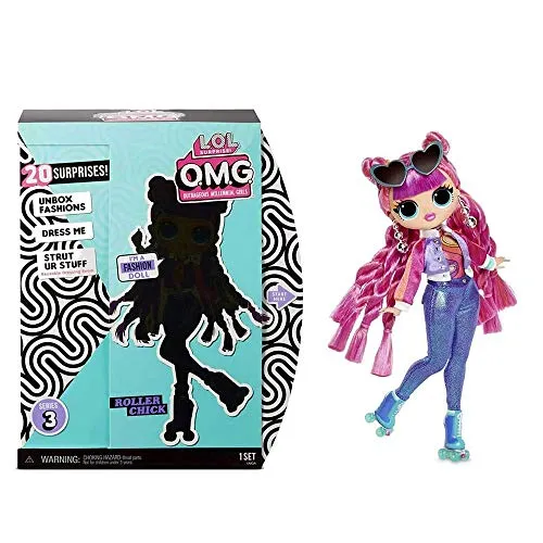 L.O.L. Surprise!, O.M.G. – Set mit 20 Überraschungen, Davon 1 Puppe 27 cm, Zubehör, umwandelbarer Sockel zum Sessel, Koffer, zufällige Modelle (Serie 3), Spielzeug für Kinder ab 3 Jahren, LLUE0