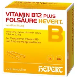 Vitamin B12 plus Folsäure Hevert Ampullen 20 St