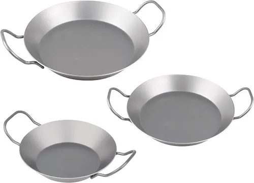 chg Servierpfannen-Set - 3-teilig, Durchmesser 20 cm, 24 cm, 28 cm, aus hochwertigem Eisen für perfekte Bratergebnisse und hohe Temperaturbeständigkeit