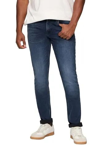 QS Jeans Rick Slim Fit Navy 31/34 - Damen-Jeanshose mit mittelhohem Bund und Slim Leg, aus elastischem Baumwollmix für optimalen Tragekomfort und modernen Wascheffekt.