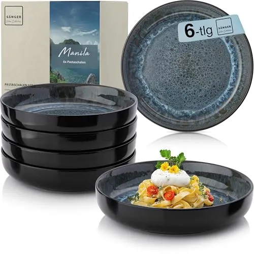Sänger Manila Steingut Pastaschalen 6 tlg in blau von Sänger