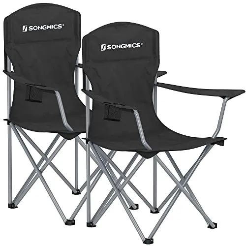 SONGMICS Campingstuhl 2er Set, Klappstuhl Outdoor in schwarz von SONGMICS