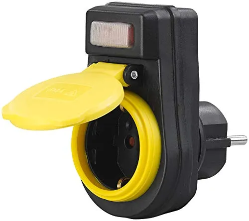 revolt Steckdosenschalter: Outdoor-Steckdosenadapter mit EIN/Aus-Schalter, bis 3.680 Watt, IP44 (Aussensteckdose schaltbar, Schaltbare Steckdose Außenbereich, wasserdicht)