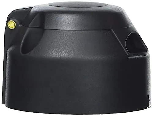 as – Schwabe 7 polige Steckdose mit Nebelschlussleuchtenabschaltung - 7 PIN Anhänger Adapter mit Schraubanschluss - Für Camping, Caravan, Wohnwagen & Wohnmobil - Klappdeckel - IP44 - Schwarz, 61473