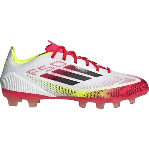 Adidas F50 PRO MG - Weiss, Hochleistungs-Fußballschuhe - Fußballschuhe für maximale Geschwindigkeit, ausgestattet mit Fibertouch-Obermaterial und Sprintweb 3D-Struktur für präzise Dribblings. Hergestellt aus mindestens 20 % recycelten Materialien.