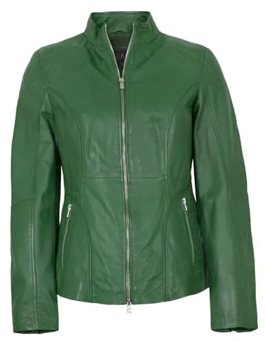 Jilani - Damen Echtleder Lederjacke Lammnappa grün