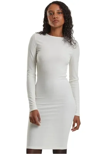 Urban Classics Damen Kleid Ladies Rib Dress - Freizeitkleider für Damen, figurbetontes Rippenkleid aus hochwertigem Material-Mix für ultimativen Komfort und vielseitige Kombinationsmöglichkeiten.