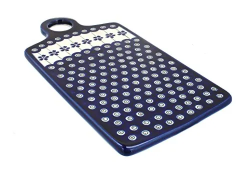 Original Bunzlauer Keramik Frühstücks - Brettchen/Schneidebrett eckig Ø14.3x28x5 cm H=1.0cm Dekor 166a