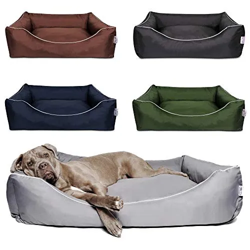 Tante Hilde Hundekorb Waschbar Robust Hundebett für kleine XL mittelgroße XXL und große XXXL Hunde Hundesofa Hundekissen (Braun, XL)