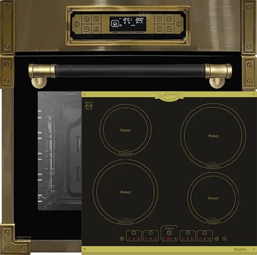 Kaiser Küchengeräte Autarkes Backofen-Set mit Induktionskochfeld - Praktisches 2-teiliges Set mit 80 l Backofen und 4-Zonen Induktionskochfeld. Energieeffizienzklasse A+ und TouchControl für einfache Bedienung. Ideal für moderne Küchen.