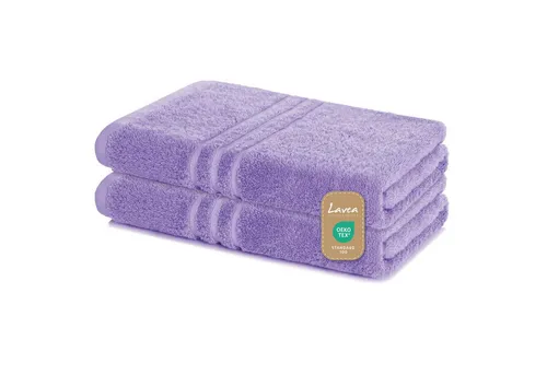 Lavea Handtuch Set Frottierserie Elena in lila von Lavea