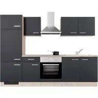 Flex-Well Exclusiv Küchenzeile Lara 270 cm Anthrazit - San Remo Eiche