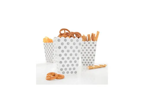 Unique Industries Inc. Hängedekoration Snackbox Dots 8Stk./9x14cm Silber