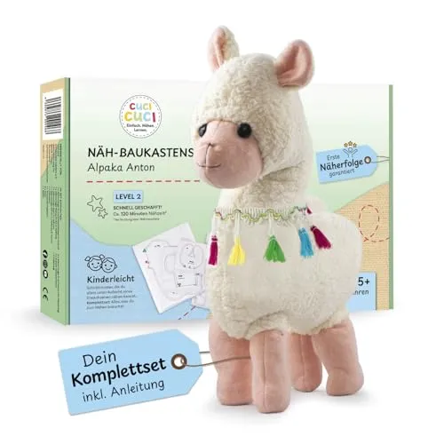 Cuci Cuci Nähset Alpaka (15082) - Handarbeitsset für kreative Köpfe, inklusive hochwertiger Materialien und Anleitung für ein niedliches Alpaka-Projekt.