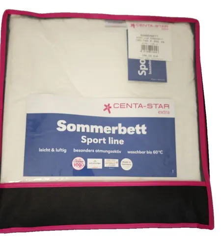 Centa-Star Sommerdecke Sport Line 135x200 cm - Atmungsaktive Sommerdecke für warme Nächte, weich und leicht, ideal für Hausstauballergiker, Made in Germany, hygienisch waschbar bis 60°C.