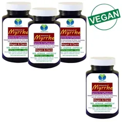 Myrrhe Kamille Kaffeekohle VEGAN 720 Kapseln – Pflanzliche Unterstützung für die Verdauung - Myrrhe Kamille Kaffeekohle VEGAN Kapseln für eine sanfte Unterstützung der Verdauung. 100% pflanzlich, ohne Zusatzstoffe – ideal für den täglichen Einsatz. 3 Dosen + 1 Dose, 720 Kapseln für dein Wohlbefinden.