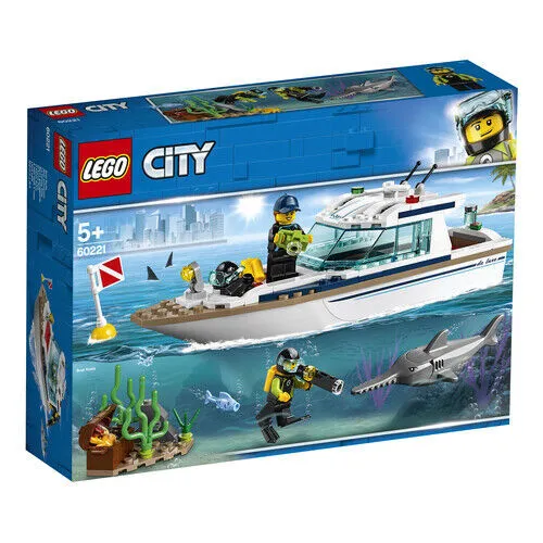 LEGO 60221 City Great Vehicles - Tauchyacht mit Sonnendeck und drehbarem Suchscheinwerfer, ideal für kreative Abenteuer ab 5 Jahren
