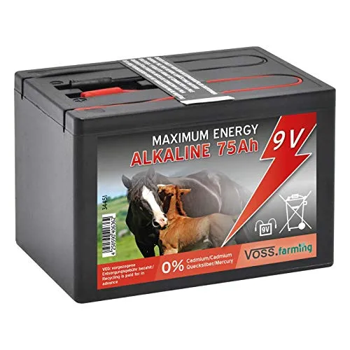 Weidezaunbatterie 9V 75Ah, Alkaline-Batterie Trockenbatterie Einwegbatterie, klein