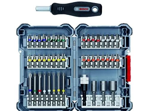 Bosch Professional Bit-Set Pick&Click 45-teilig - Werkzeug-Set mit 45 Teilen, inklusive 32 Schrauberbits und Handschraubendreher für vielseitige Anwendungen, ideal für Profis und Heimwerker.