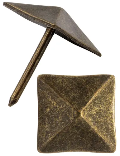 FUXXER® 30x Zierkopf-Nägel Polster-Nägel Möbel-Nägel Abdeck-Nägel 14x14mm bronze