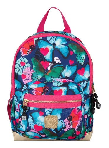 Pick&PACK Rucksack Beautiful Butterfly - Rucksacktaschen mit schickem Schmetterlings-Design, ergonomisch geformt und ideal für neugierige Kinder. Reflektierende Elemente sorgen für Sicherheit bei schlechten Lichtverhältnissen.
