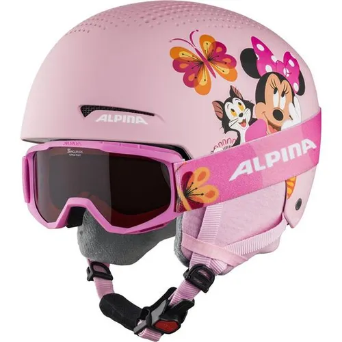 Alpina Sports Skihelm Kinder ZUPO DISNEY SET rot XS | 51 cm - Skihelme & Snowboardhelme, sicherer Schutz für Kinder mit stylischem Disney Design und optimaler Passform für Kopfumfang 51-55 cm.