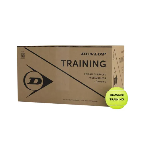Dunlop Tennisbälle Training (drucklos) - 72er Polybag - Tennisbälle für konstante Spieleigenschaften und Langlebigkeit, ideal für intensives Training. Farbe: gelb, Verpackung: 72 Stück im Polybag.