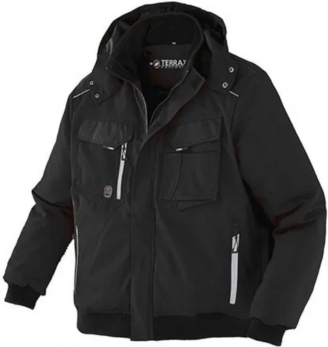 Terrax Workwear Herren Pilotenjacke XXL - Sicherheitsjacke mit reflektierenden Details - Outdoorjacken für Herren, ideal für Baustellen und Handwerk. Hohe Sichtbarkeit durch reflektierende Details und praktischer Stehkragen für optimalen Windschutz.
