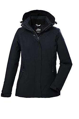 killtec Damen Funktionsjacke KOW 37 WMN JCKT - Outdoorjacke mit abzippbarer Kapuze, 100% wasserdicht und atmungsaktiv, ideal für aktive Frauen, die Wert auf Komfort und Umweltschutz legen.