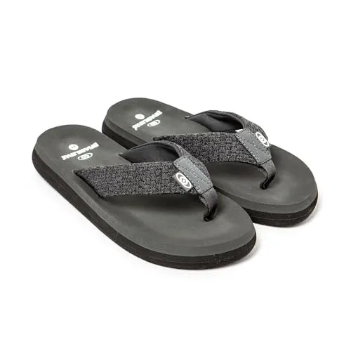 BRASILERAS Herren Zehensandalen mit Rutschfester Sohle bequem Schuhe Strand/Schwimmbad/Stadt dunkelgrau 43 EU