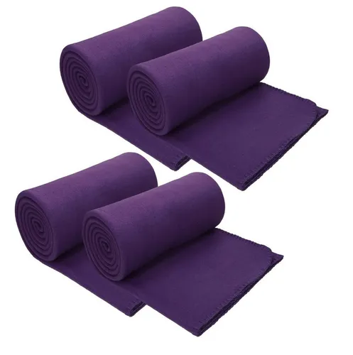 Betz Wohndecke 4 Stück Fleecedecke 130 x 170 cm in lila von Betz