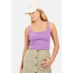 camel active Tanktop aus reiner Baumwolle ärmellos tiefer Rundhals lila|weiß S (42)