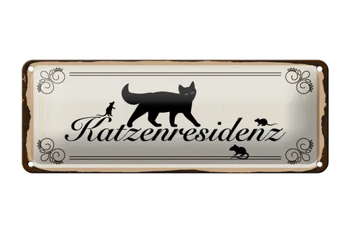 Blechschild Spruch 27x10 cm Katzenresidenz Schild