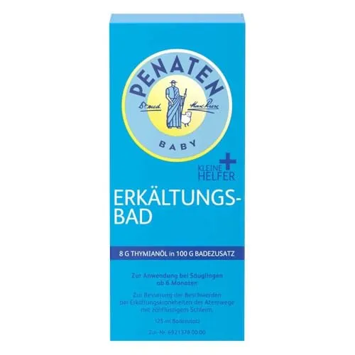 Penaten Erkältungsbad, Kleine Helfer, zum Baby Baden bei Erkältung, ab 6 Monaten, mit Thymianöl, 125 ml