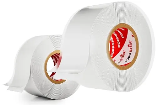 POPPSTAR selbstverschweißendes Silikonband, 3m x 25mm, Isolierband und Dichtungsband (Wasser, Luft), weiß, 2 Rollen