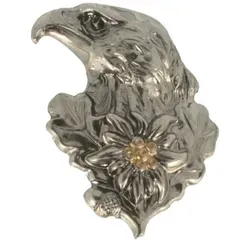 Breiter Anstecknadel, Hutanstecker Adlerkopf silberfarben in silber von Breiter