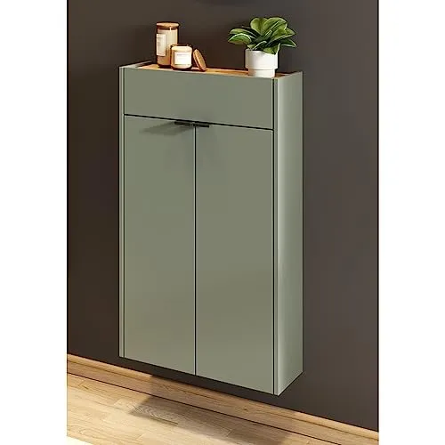 Lomadox Flurschrank Schuhschrank 56cm in grün mit Eiche von Lomadox