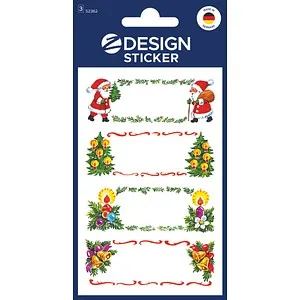 AVERY Zweckform Aufkleber Weihnachtsmotive, 12 Etiketten