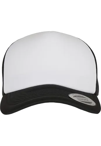 Flexfit Unisex Kappe Classic Curved Visor Foam Trucker Cap White Front, Farbe Black/White/Black, Größe one Size