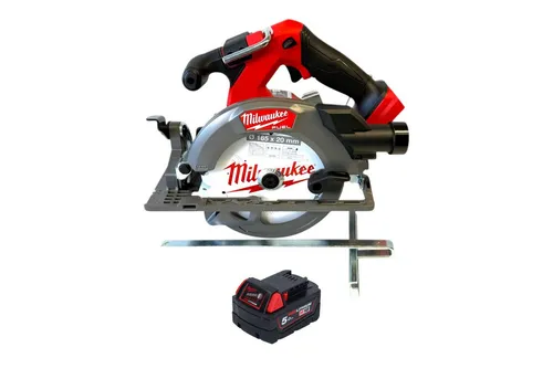Milwaukee M18 FCS552-501 Kompakt-Handkreissäge 18 V 165 mm - Leistungsstarke Akku-Handkreissäge mit 57 mm Schnitttiefe, ideal für Profis. Inklusive 5,0 Ah Akku für bis zu 200 Schnitte. Flexibel und mobil dank bürstenlosem Motor.