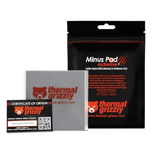 Thermal Grizzly Minus Pad Extreme 2 - Hochleistungs-Wärmeleitpad 100x100x2mm - Wärmeleitpasten, optimiert für maximale Wärmeübertragung und ideal für High-Performance-PCs und Gaming-Systeme.