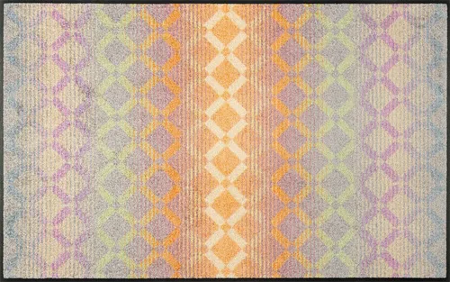 wash+dry by Kleen-Tex Läufer Fußmatte 75 x 120 cm Diamond Melody - Große Eingangsmatte in buntem geometrischem Design, schmutzabweisend und trittschaumdämmend, ideal für jeden Eingangsbereich.