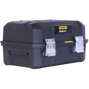Stanley Werkzeugkoffer FatMax Cantilever 18 - Robuste Kunststoffbox mit Metallschlössern, ideal für Elektrowerkzeuge und spritzwassergeschützt nach IP53
